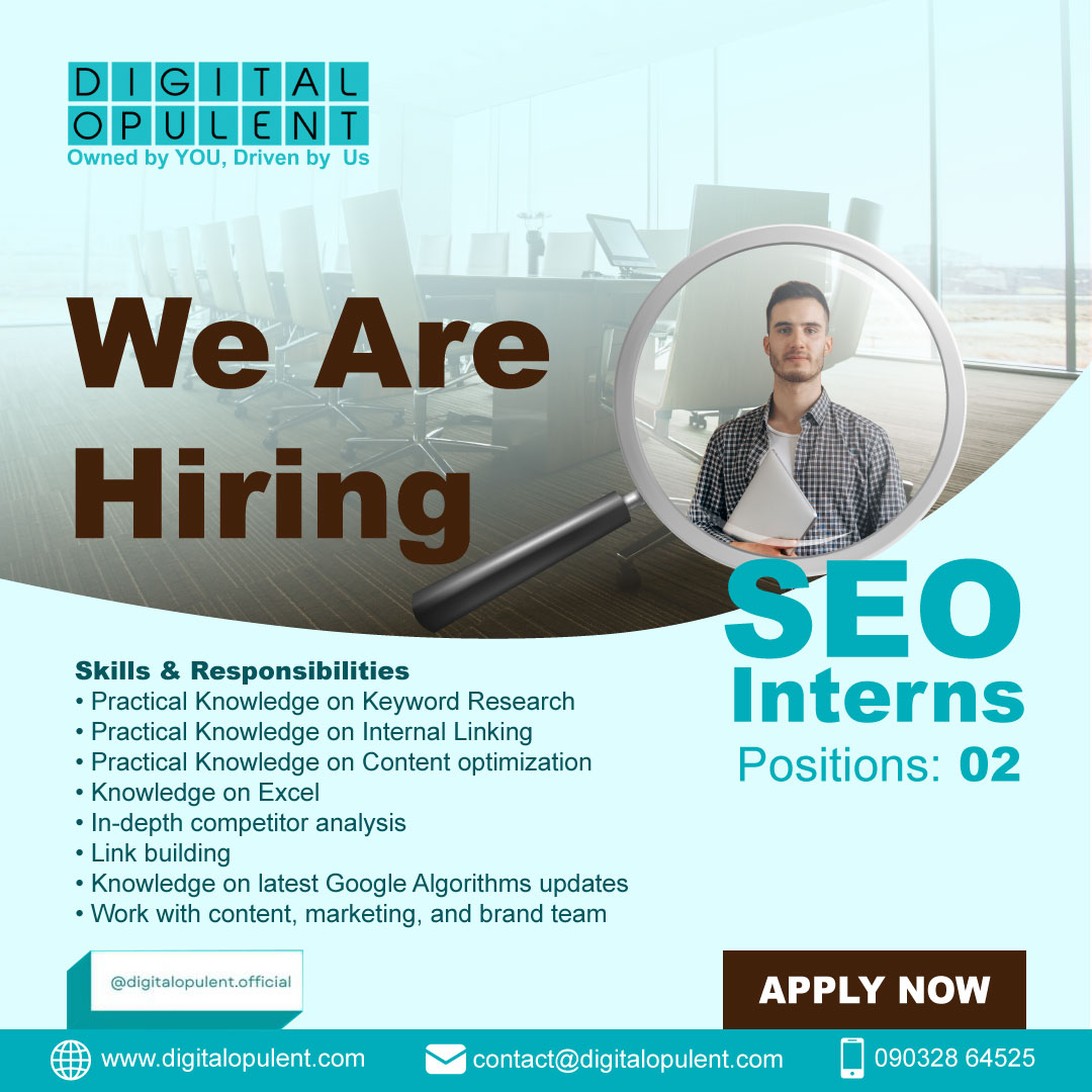 opulent_digital's tweet photo. Passionate about organic growth in this competitive world?
You're at right place to explore new things.
We are hiring for SEO Interns.
#seo
#seointernship
#digitalmarketing
#digitalbranding
#digitalopulent
#excel
#content
#googlealgorithmupdates
#Hyderabad https://t.co/TSAfLiFGCH