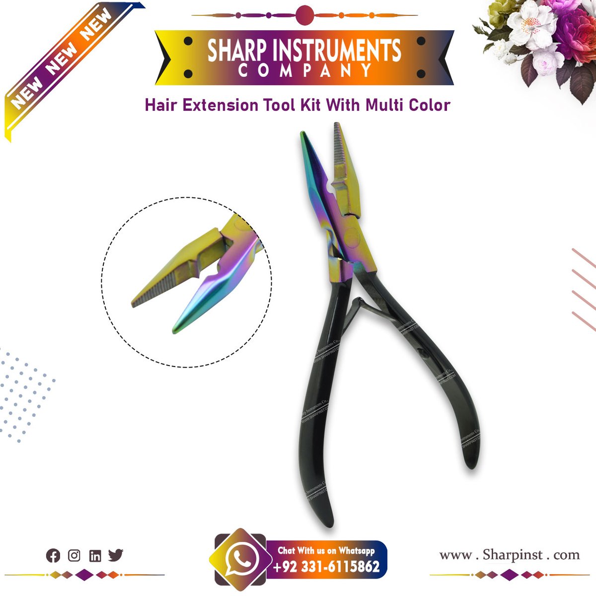 HairKits's tweet image. Deluxe Clamping Pliers.
Pliers made from Stainless Steel
Comfortable and stylish
Professional hair extensions pliers
Pliers are an effective and effortless tool that won’t leave ridge marks on the beads and will flatten easily and quickly.
#sharpinst #hairtool #plier