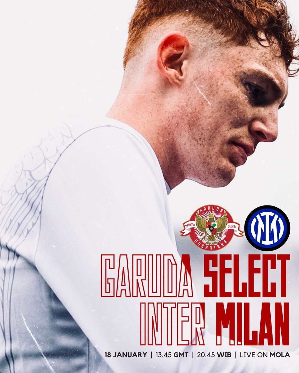 Garuda_Select's tweet image. 🇬🇧 Garuda Select Vs Inter Milan

Watch it live for FREE on Mola! 📺

🇮🇩 Garuda Select Vs Inter Milan

Tonton langsung secara GRATIS di Mola! 📺

#GarudaSelect #ACMilan #Mola