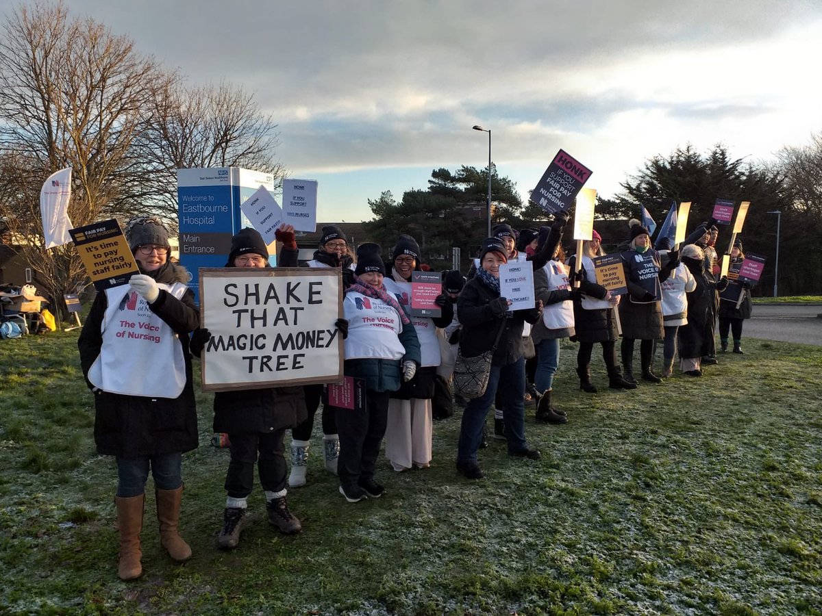 #FairPayforNursing on the picket line at Eastbourne
