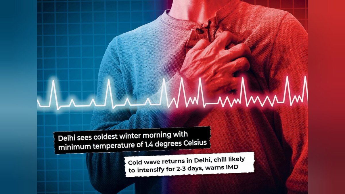 DelhiTimesTweet's tweet photo. With #ColdWave gripping #NCR, people with existing #heart conditions should be wary, say #doctors

Here's why incidents of #HeartAttacks increase in #winter, how morning walks can trigger a heart attack &amp; why young people are also at risk: https://t.co/BhvdNFM7FE

#HealthNews https://t.co/WgFUwWiVhZ