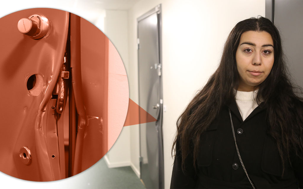 "Ett par veckor tidigare har en annan grannes lägenhet blivit beskjuten från innergården. Fönstren är krossade och fasaden är pepprad av kulhål.

Tania börjar allt mer fråga sig hur det kan hända så mycket i ett enda hus på bara en sommar."
 hemhyra.se/reportage/skju…