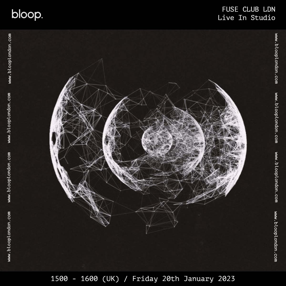 Kicking off 2023 with a bang! 🪐 Catch us at @blooplondon - bringing fresh Techno sounds straight from the club.

The first episode airs on Friday 20.01 w/ FCTC AGY❤️‍🔥(Showcase).

📡 3:00pm (UK) blooplondon.com