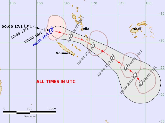 FJMETservice's tweet photo. 📢TC Irene Develops  West of Vanuatu 

🌀Tropical Depression TD05F developed into a tropical cyclone (category 1) and named TC Irene at 6pm this evening while located to the west of Vanuatu. 

TC Irene is expected to move southeast between New Caledonia and southern Vanuatu. https://t.co/LMd8W36xbQ