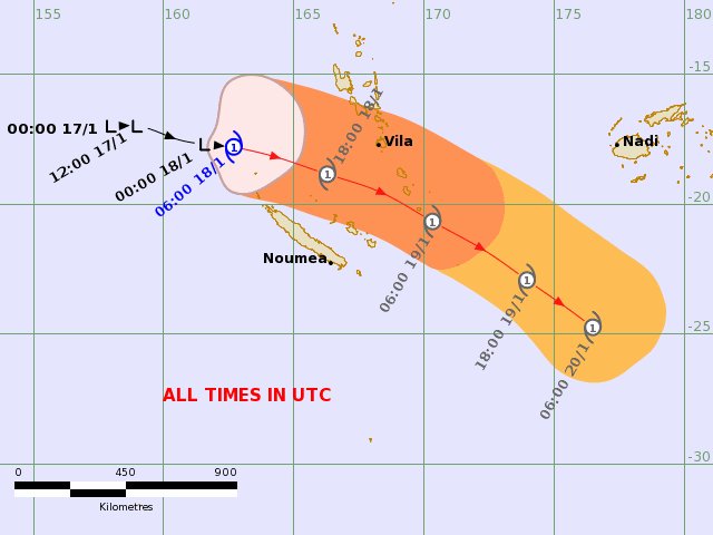 FJMETservice's tweet photo. 📢TC Irene Develops  West of Vanuatu 

🌀Tropical Depression TD05F developed into a tropical cyclone (category 1) and named TC Irene at 6pm this evening while located to the west of Vanuatu. 

TC Irene is expected to move southeast between New Caledonia and southern Vanuatu. https://t.co/LMd8W36xbQ