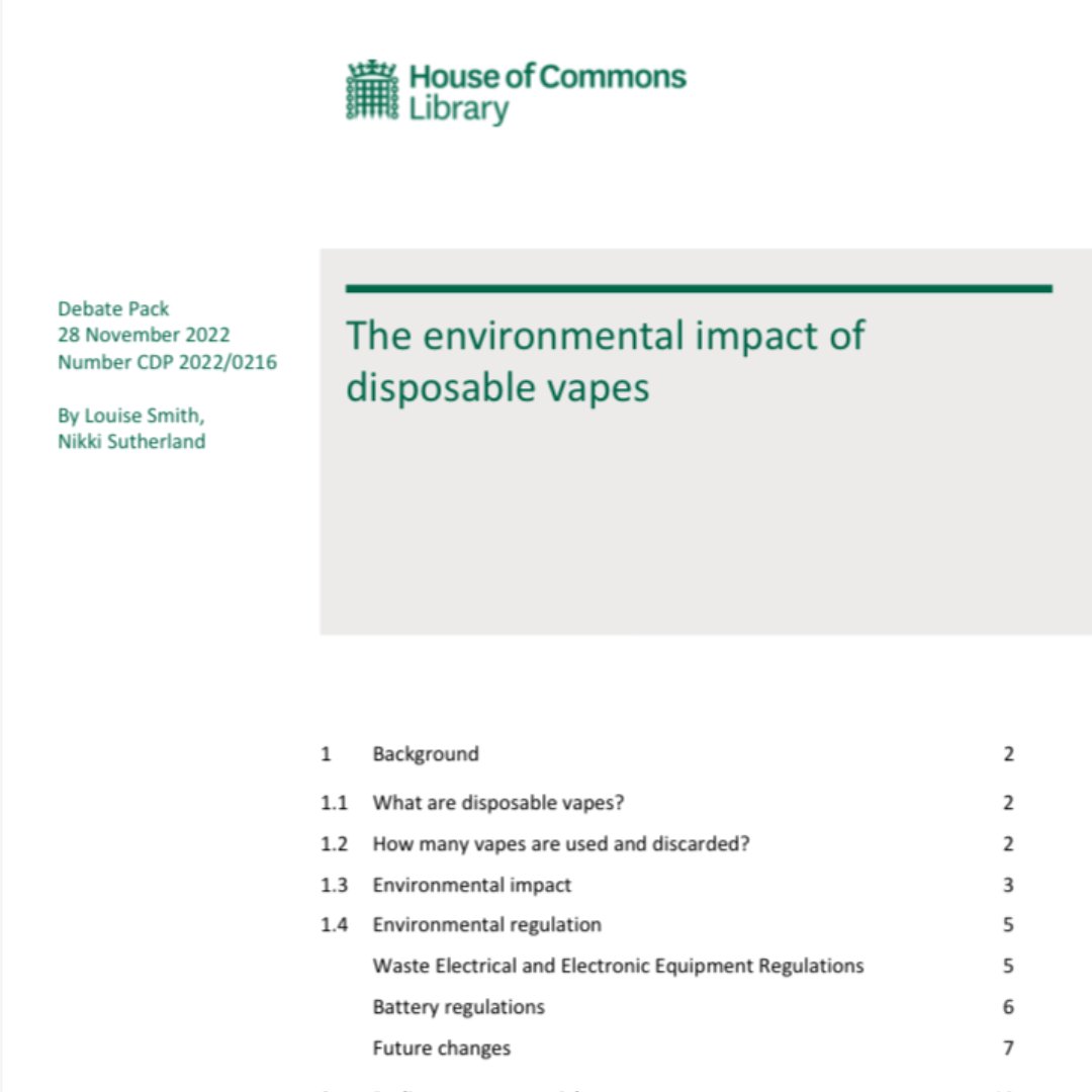 The government has addressed the environmental impacts of #disposablevapes! 🌍️

The battery means they CAN NOT go into a general waste bin 🔋

You can take these vapes to your local household recycling centre and they can advise where to put them.

Thoughts on this issue?
