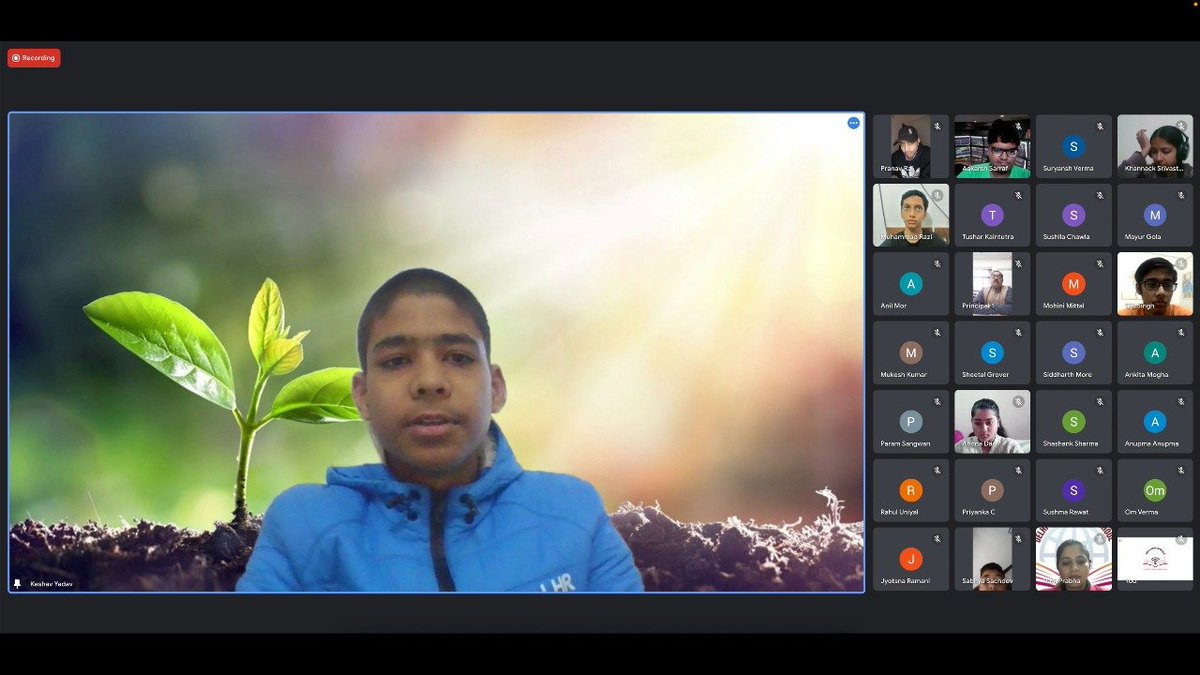 Today's morning assembly at <a href="/DMVS_22/">Delhi Model Virtual School</a> was conducted by the house, #Earth Kingdom on the theme ‘ #SaveSoil,#SaveEarth.’ It was led by Keshav Yadav of Class 9B. Pranav and Tijil of class 9A presented a poem &amp; speech on the theme. Om Verma of class 9 B shared facts about saving soil.