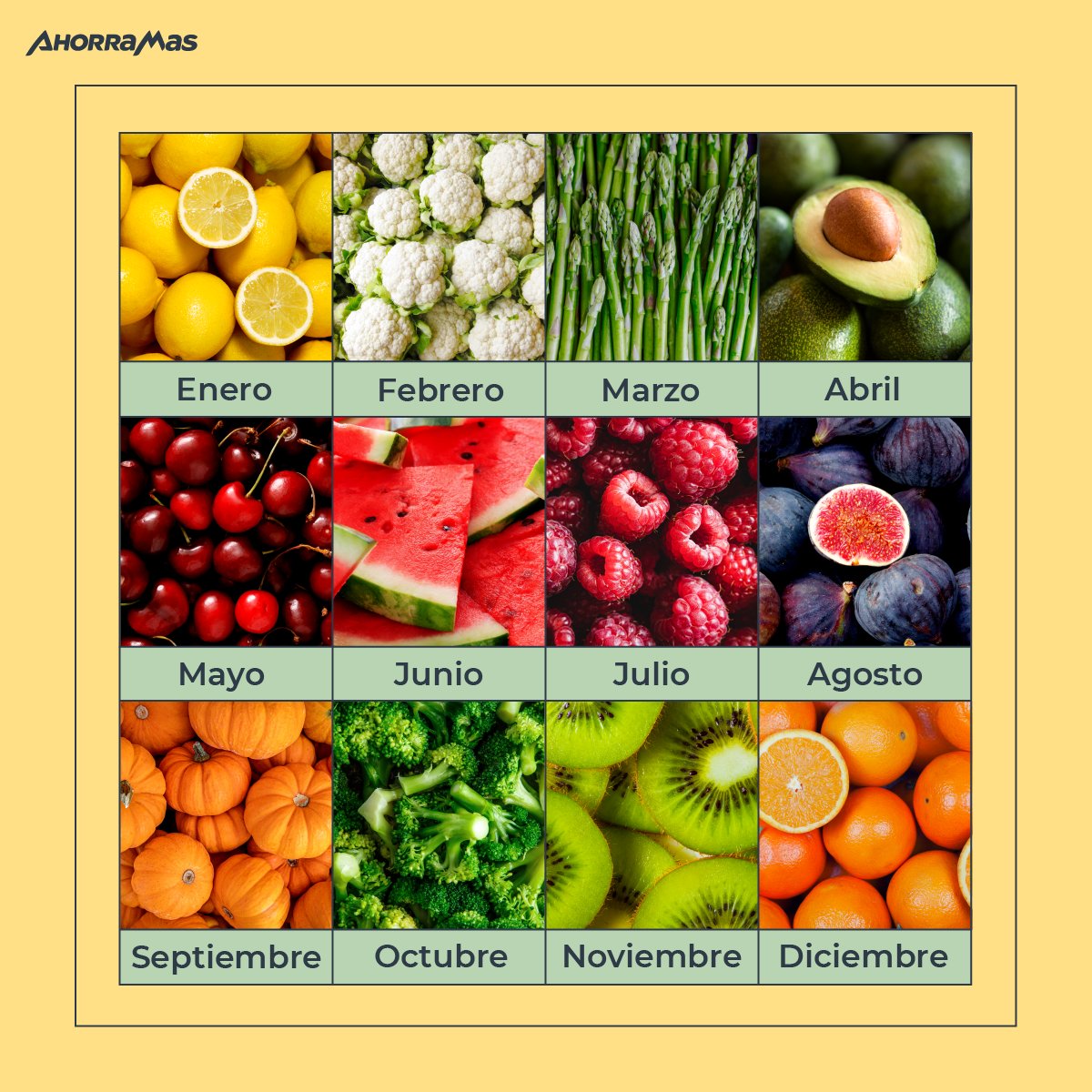 Ahorramas_com's tweet photo. Dinos en qué mes naciste y te diremos qué producto de #temporada eres. 🥑🍊🍆🍓🥦🥕🍋🍉 ¿Cuál te ha tocado? ¡Te leemos! 👀👇 https://t.co/LwpFyiECAU