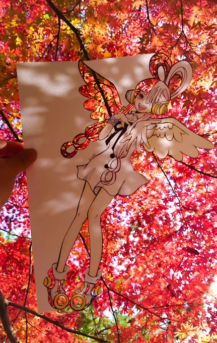 紅葉に染まるウタちゃん。今度は春色に染めたいです 