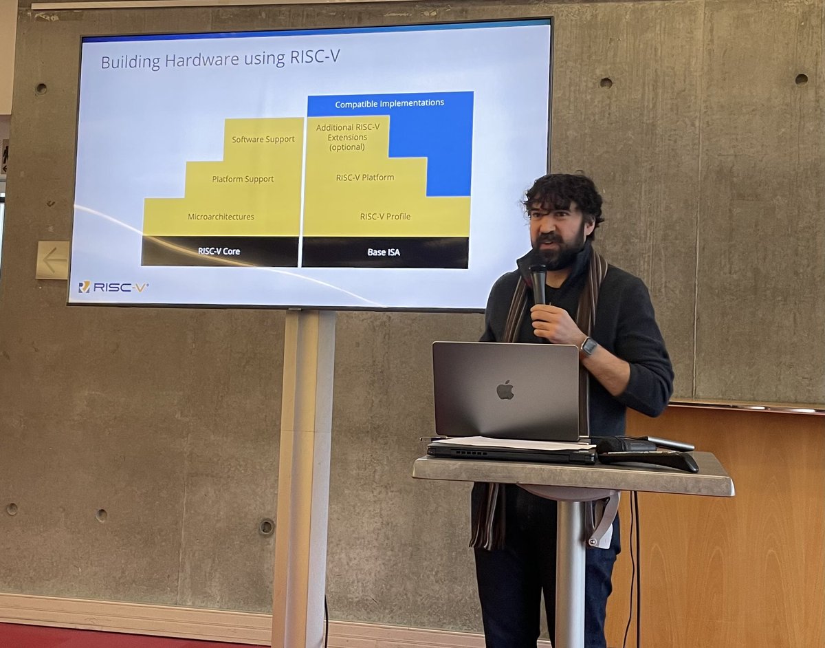 Stephano Cetola of <a href="/risc_v/">RISC-V International</a> sets scene for RISC-V roadmap for high performance computing at <a href="/hipeac/">HiPEAC</a> 2023 conference in Toulouse. #hipeac2023 #riscv #HPC #computing