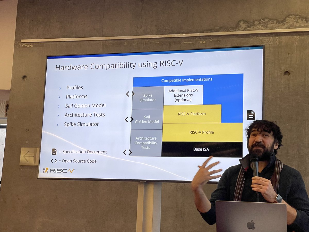 ndahad's tweet photo. Stephano Cetola of @risc_v sets scene for RISC-V roadmap for high performance computing at @hipeac 2023 conference in Toulouse. #hipeac2023 #riscv #HPC #computing https://t.co/i6o3Ibzd0l