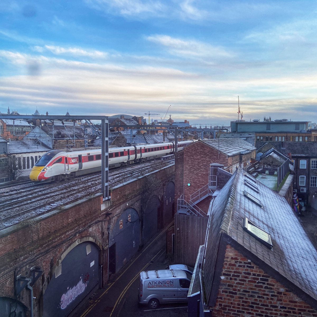 Quality view outside my hotel window this morning. Can you guess where I am?