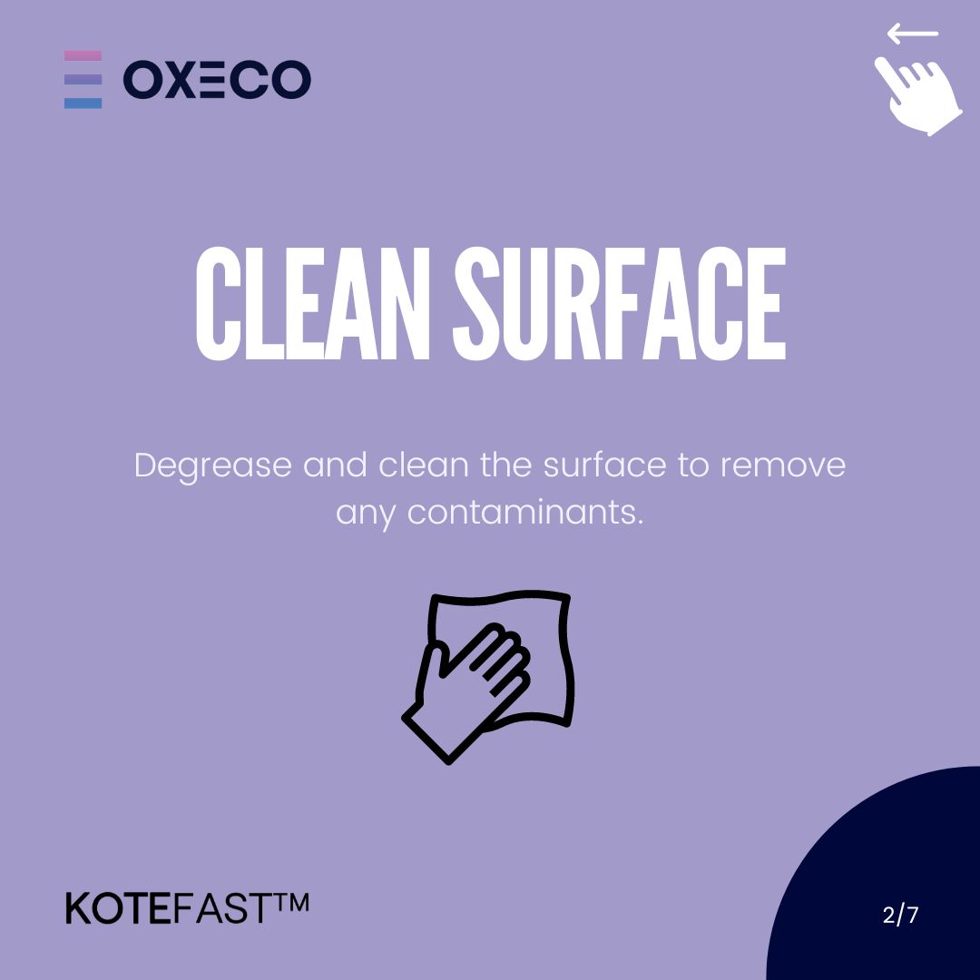 OXECO_Innovates's tweet photo. KOTEFAST is our chemical surface treatment to prepare composite parts for painting, without the need for sanding. 

It is easy to use on your current manufacturing line! 

Find out how with our step-by-step guide below. #sanding #painting #composites

1/2 https://t.co/I7QSzW7Z4j