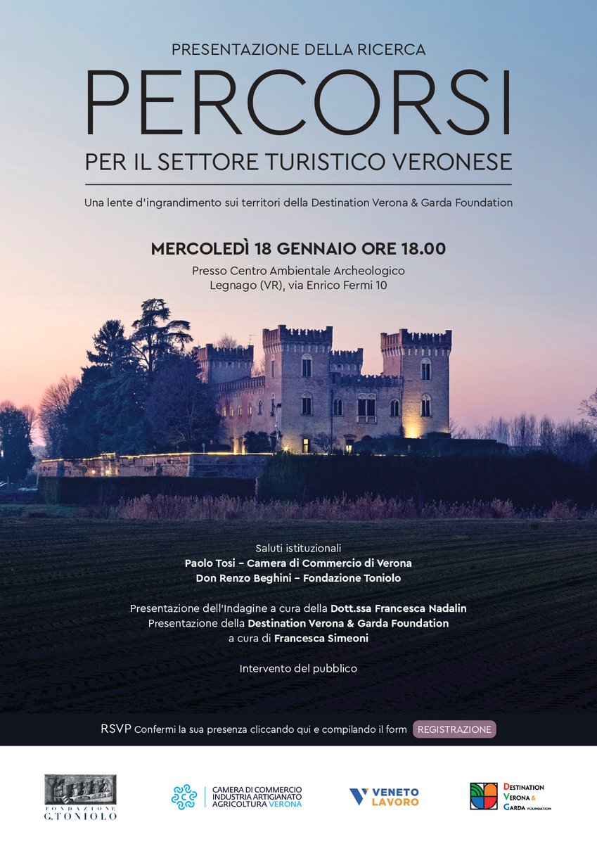 CamComVerona's tweet image. ✅ ❗️🆙 Tutto pronto anche per l'appuntamento di oggi alle 18 a Legnago, al Centro Ambientale Archeologico di via Enrico Fermi, per presentare il report "Percorsi per il settore turistico veronese". 

bit.ly/3R01SrT