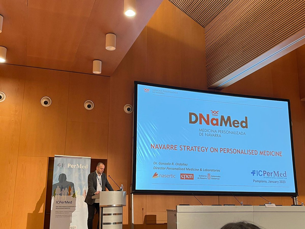 NASERTIC's tweet photo. #NASERTIC con la I+D+i y el desarrollo en #MedicinaPersonalizada de #Navarra
Hoy nuestro compañero Gonzalo R. Ordóñez se encuentra en @ICPerMed Workshop informando sobre la Estrategia Navarra de Medicina Personalizada y el recién constituido Clúster de Salud de #Navarra https://t.co/oIX3JJLfUY