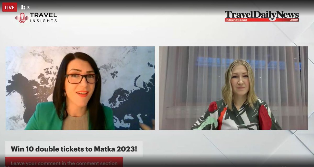 #Matkamessut liiketoimintapäällikkö Noora Haatainen TravelDailyNewsin haastattelussa,  seuraa haastattelua suorana Matkan LinkedIn-sivulla: hubs.ly/Q01yphPY0