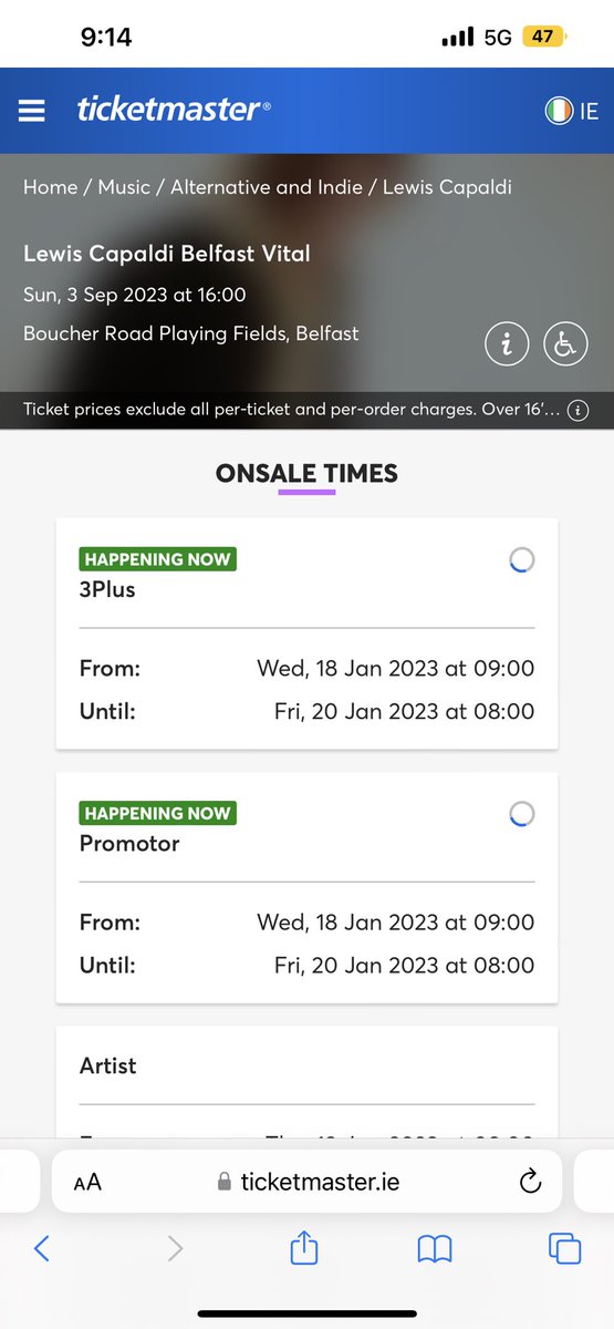 chloeslimms's tweet photo. @mcd_productions was the Lewis Capaldi pre sale email sent early? I was able to join the queue this morning but now it’s been changed to tomorrow? https://t.co/58k6CYwAsA