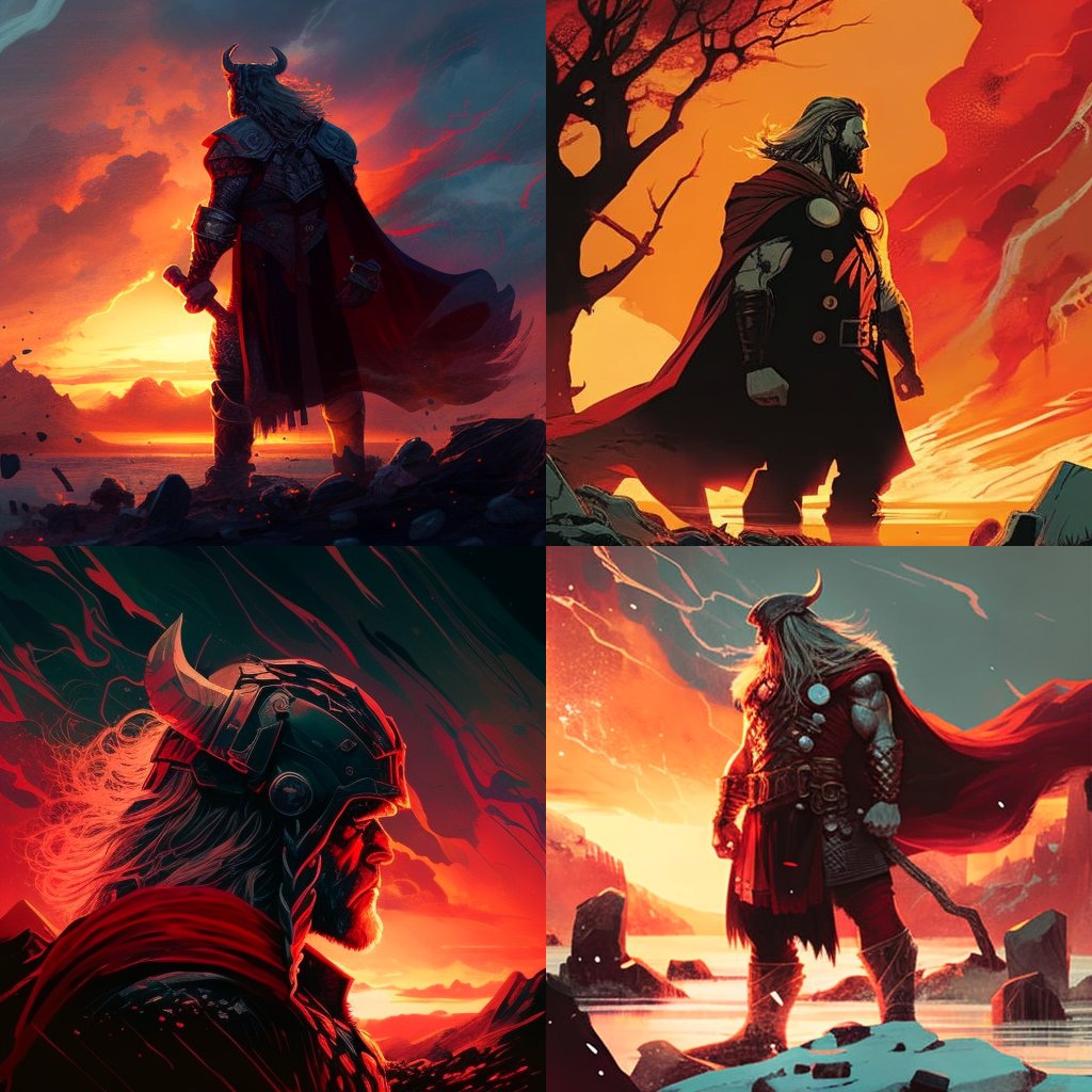 burda_olga's tweet photo. @vikings_game Thor flies into scarlet sunset with mjolnir. ID 10670673. https://t.co/Zldw79AZNX
