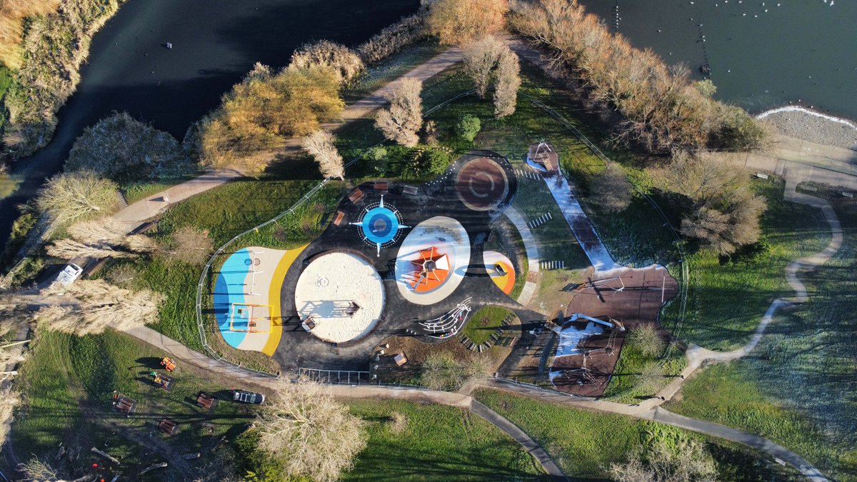 BlakedownLandsc's tweet photo. With the new accessible paths and adventure play nearing completion, we are reaching the final stages of the transformation of #BrooklandsPark

Soon we will commence the soft landscaping install to include native shrub &amp; tree planting
@adurandworthing @TMLA3 
#publicrealm #parks https://t.co/Eyhq1LY2lu