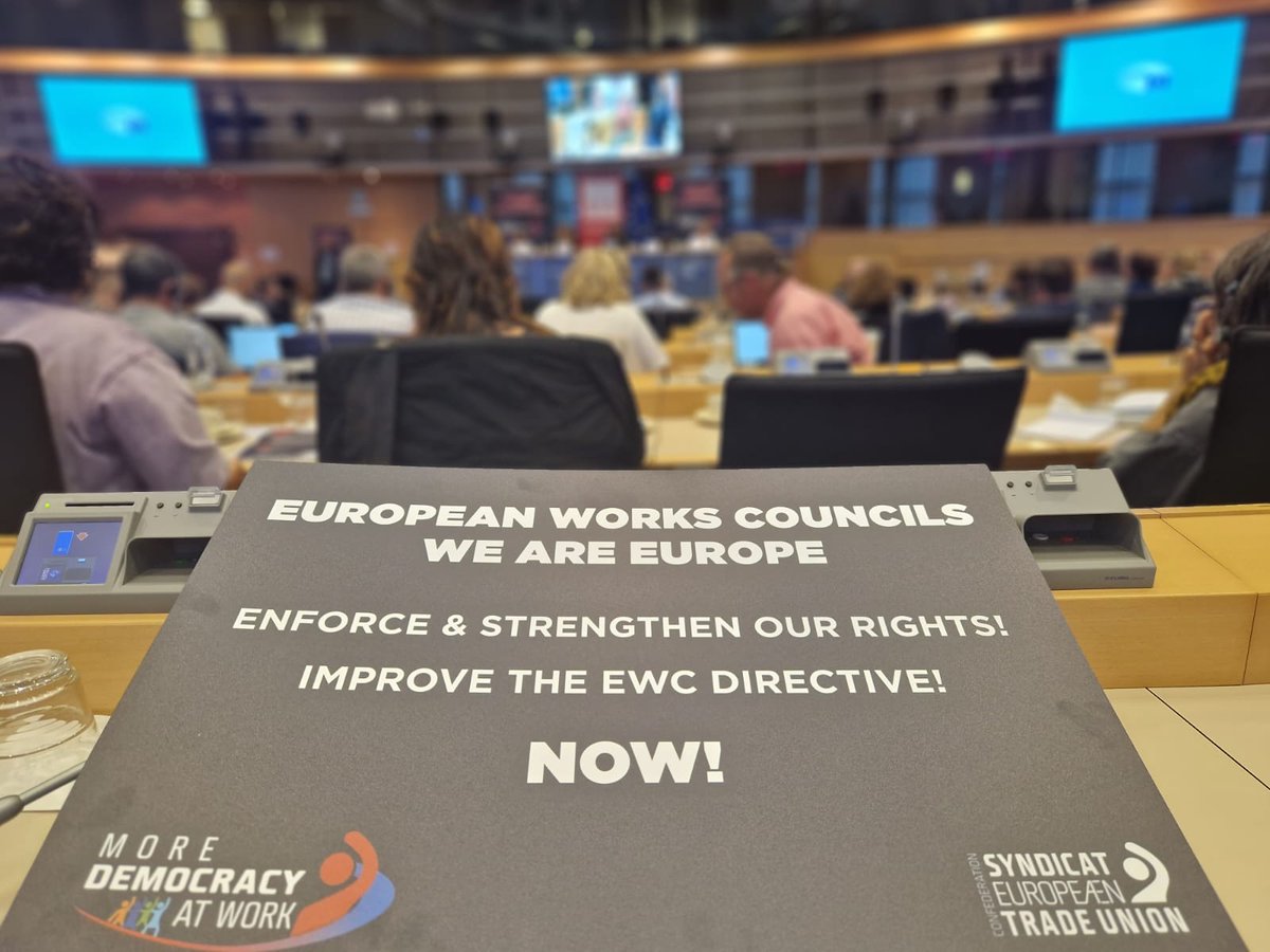industriAll_EU's tweet image. #EuropeanWorksCouncils are 🇪🇺
1⃣day left until the @Europarl_EN vote to reinforce the EWC directive.
📢Our 180 national unions &amp;amp; members in +600 EWCs urge @RenewEurope &amp;amp; @EPP to grant👇
*Stronger rights
*Access to justice &amp;amp; deterrent sanctions
*Trade union expertise 
NOW!