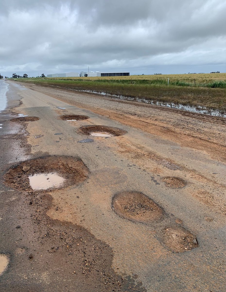 GrainGrowersLtd's tweet photo. The damage to Australia’s rural road network by recent flooding is widespread. This picture sent in by a VIC grower shows one of over 82,000 roads impacted. GrainGrowers is calling for urgent funding.

Read more: https://t.co/myXVc9wy7d https://t.co/L7IdFj4xOB