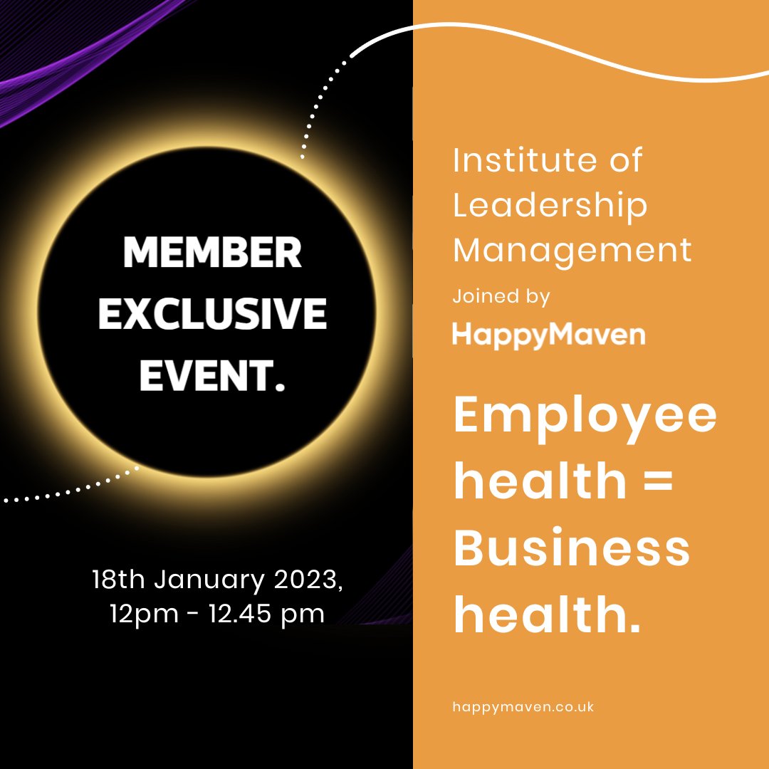 happymaven's tweet photo. Employee health = business health.

Suki Bassi will be joining the @InstituteLM for a Webinar discussing why it is essential to invest in #EmployeeWellbeing.

Join us today, 12 - 12.45pm, for this FREE members event.

Sign up: https://t.co/ArNt5fEKxl
#EVP https://t.co/J2mElaOEAW