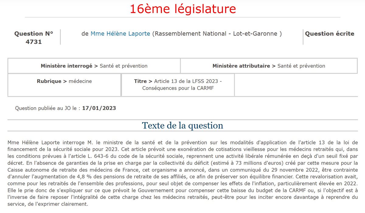 HeleneLaporteRN's tweet photo. ✍🏼L’exonération de cotisations vieillesse des #Médecins retraités qui reprenant une activité libérale contraint la #CARMF a annulé la revalorisation de ses pensions de #Retraite. Manque d’anticipation ou réelle volonté de faire reposer cette charge sur les médecins retraités ? ⤵️ https://t.co/epC1Z7TcmO