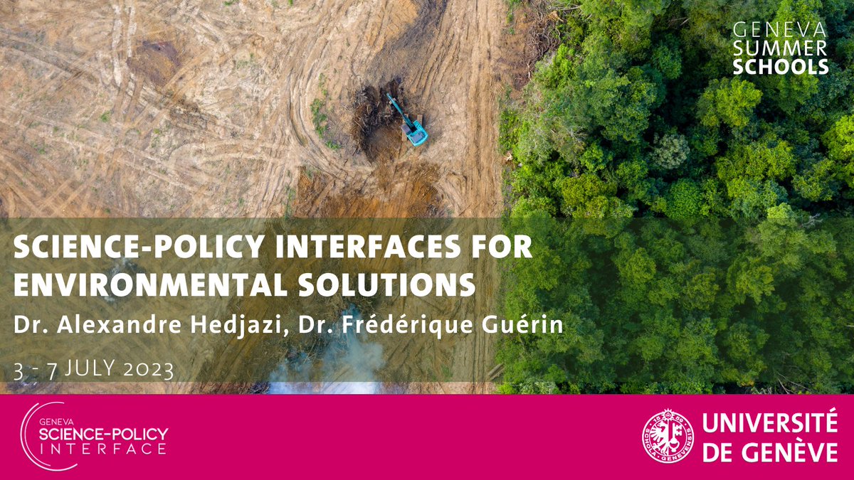 🌏🌎🌍Are you interested to tackle #EnvironmentalCrises through #science-#policy work? 
📢We are pleased to announce our <a href="/SummerUNIGE/">Geneva Summer School</a> course tailored for #EarlyCareerResearchers, #PolicyProfessionals and #CivilSociety actors. 
📝Registration and details: unige.ch/genevasummersc…