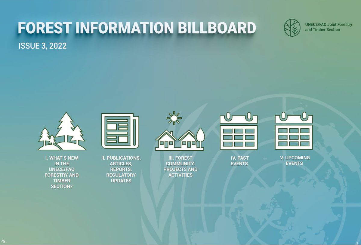 📢The latest Forest Information Billboard is out now!

Discover new publications, articles, reporting, upcoming events and projects from our Section and the forest community👉 bit.ly/3IWQCdv

#forestry #climateaction #generationrestoration #forestproducts #urbanforests