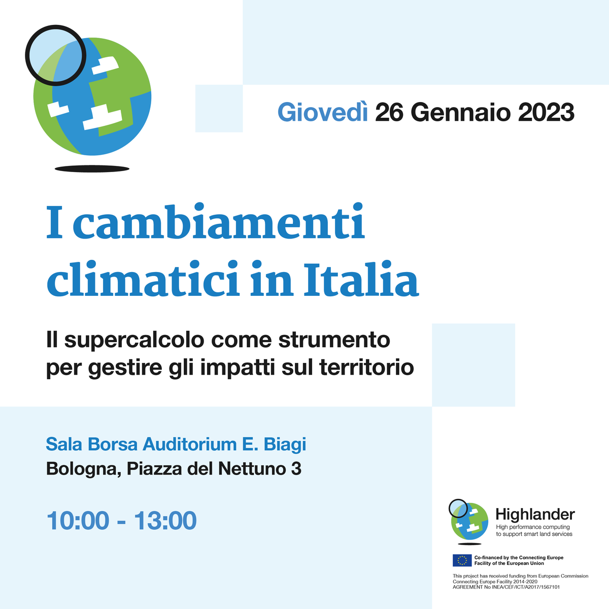 Quali sono gli effetti del cambiamento climatico in Italia?
Le tecnologie digitali possono essere decisive nel contrastarli?
Il 26gen a Bologna, in <a href="/BiblioSalaborsa/">Biblioteca Salaborsa</a>, parleremo di questo e delle sperimentazioni concrete sviluppate da #HighlanderProject
bit.ly/3GR77Fy