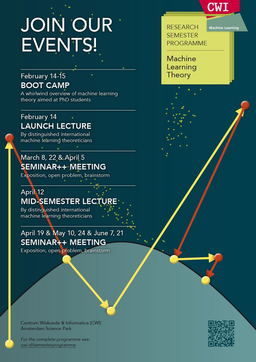 Are you a PhD student with an interest in #MachineLearning? Sign up for our ML theory boot camp on the 14th and 15th of February:  bit.ly/3Xz3Gd7