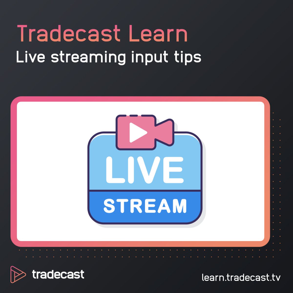 To ensure that the next live stream on your own video platform can be set up smoothly, we've listed some important tips on Tradecast Learn. Check them out below:  

🔗: learn.tradecast.tv/hc/en-us/artic… 

#tradecast #readytoplay #livestreaming #tradecastlearn