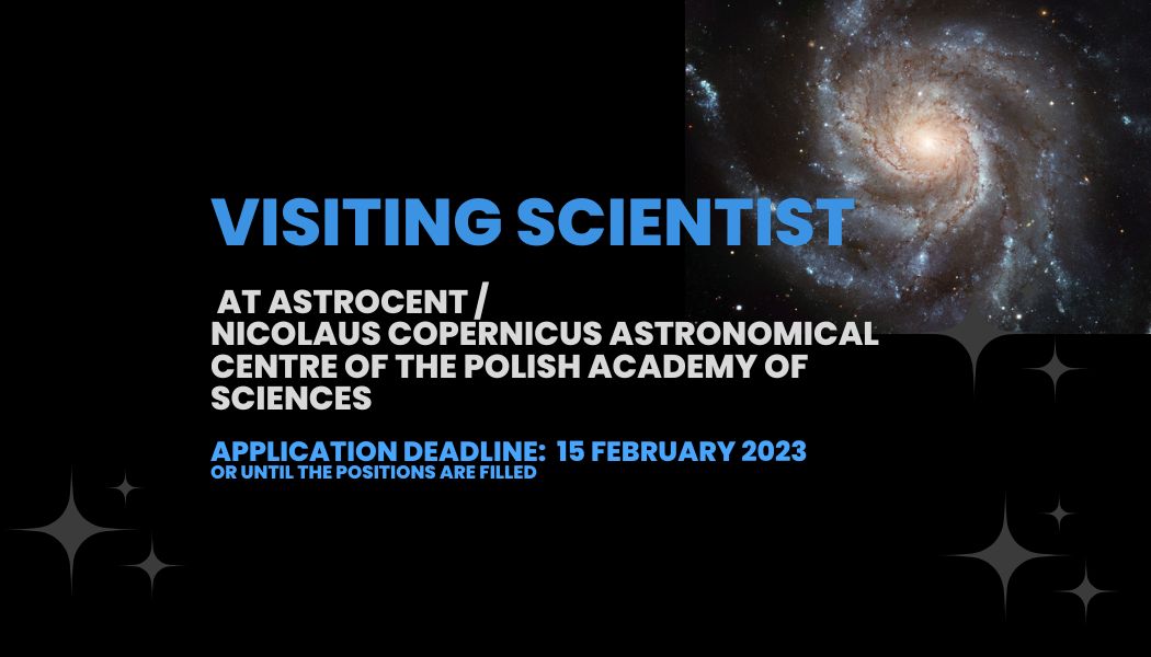 #AstroCeNT invites visiting scientist to spend up to 6 months in cooperation with our team!
More: buff.ly/3XW1LQn 
#visitingscientist #jobsinscience  
@GSSI_LAQUILA @INFN_ @deap3600 @SNOLABscience @TU_Muenchen @CNRS