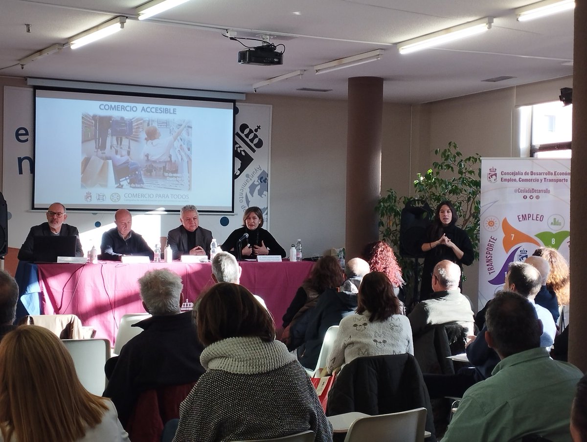 UNICEM1's tweet photo. Hoy UNICEM asiste al evento "JORNADA COMERCIO ACCESIBLE COSLADA" organizada por la Concejalía de Desarrollo Económico, Empleo Comercio y Transporte de Coslada, en transcurso del evento se llevan a cabo varias Mesas Redondas donde tratar la accesibilidad en el comercio https://t.co/5XXbxBQz2p