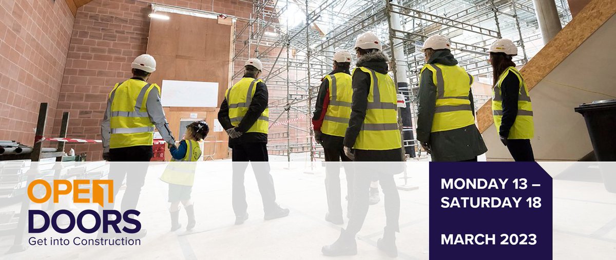 #OpenDoors23 will be delivered by @BuildUK in partnership with @CITB_UK. We are delighted to be working with our partners @CCScheme, @cscs, @GoConstructUK, @HS2ltd, @SkylapseMedia, @CareerEnt, @educationgovuk, @DWPgovuk, and @BuildingNews: 🛠 opendoors.construction