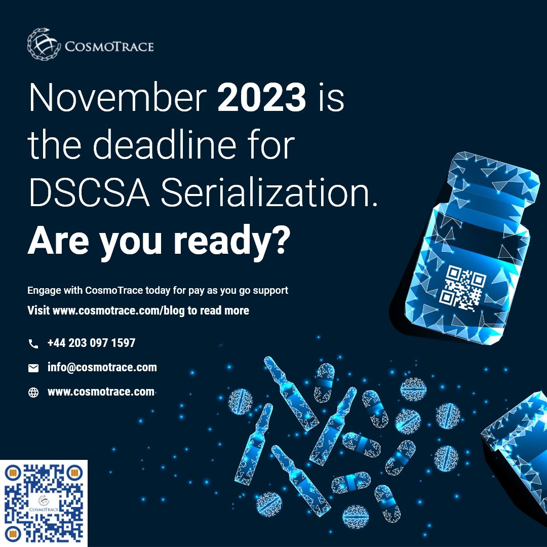 Cosmo_Trace's tweet photo. Need support with US DSCSA
Serialization Project to meet the 2023 deadlines?
Let @CosmoTrace take care of it for you!
Contact us today:
✉️ info@cosmotrace.com
📞 Tel: +44 203 097 1597
#serialization #pharmaceutical #trackandtrace #supplychain #Cosmotrace #dscsa #Regulations https://t.co/M9Ga3GLlMj
