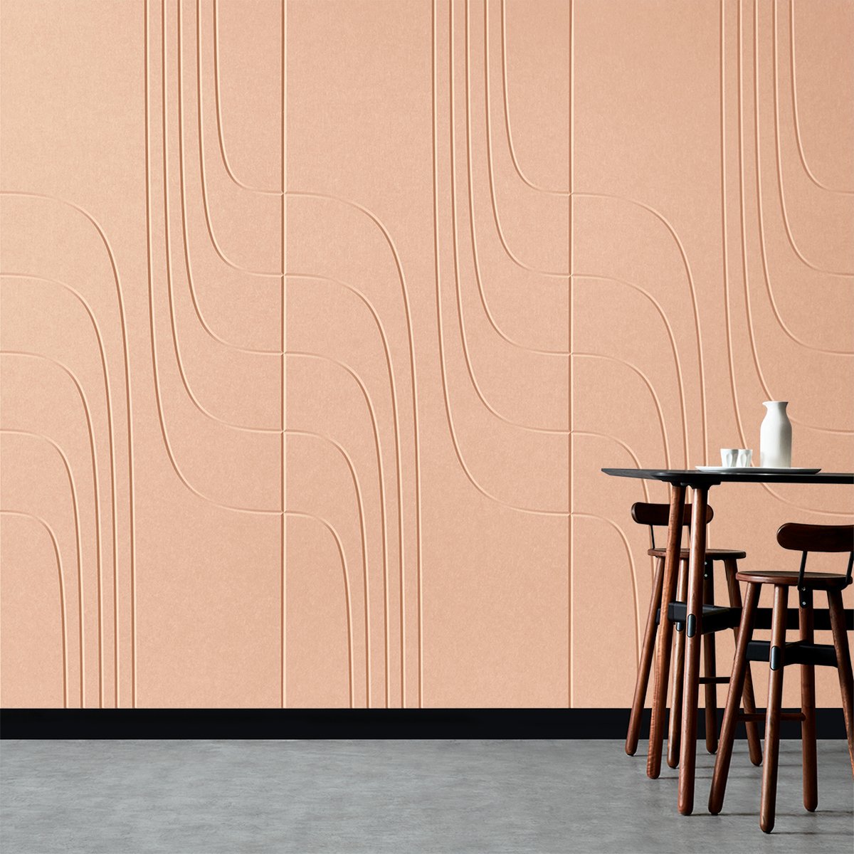NEW Ohm by <a href="/WovenImage1/">Woven Image</a> illustrates the wonderfully calming ebb and flow of sound waves through its precision-cut linework. Such a simple detail, it can add so much to a space; whether it's a busy restaurant or a noisy reception, it brings instant tranquillity. 📷Woven Image