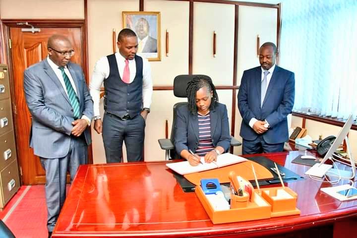 Environment_Ke's tweet photo. Happening now! @Environment_Ke
Cabinet Secretary @HonTuya is currently meeting @WaterTowersKe Senior  management for a familialization tour.

The CS is accompanied by the @EnviClimateC_Ke PS @Eng_F_Ngeno &amp; they were received by @WaterTowersKe Robert Kariuki &amp; Prof Julius Tanui https://t.co/1YyYHlcxAL