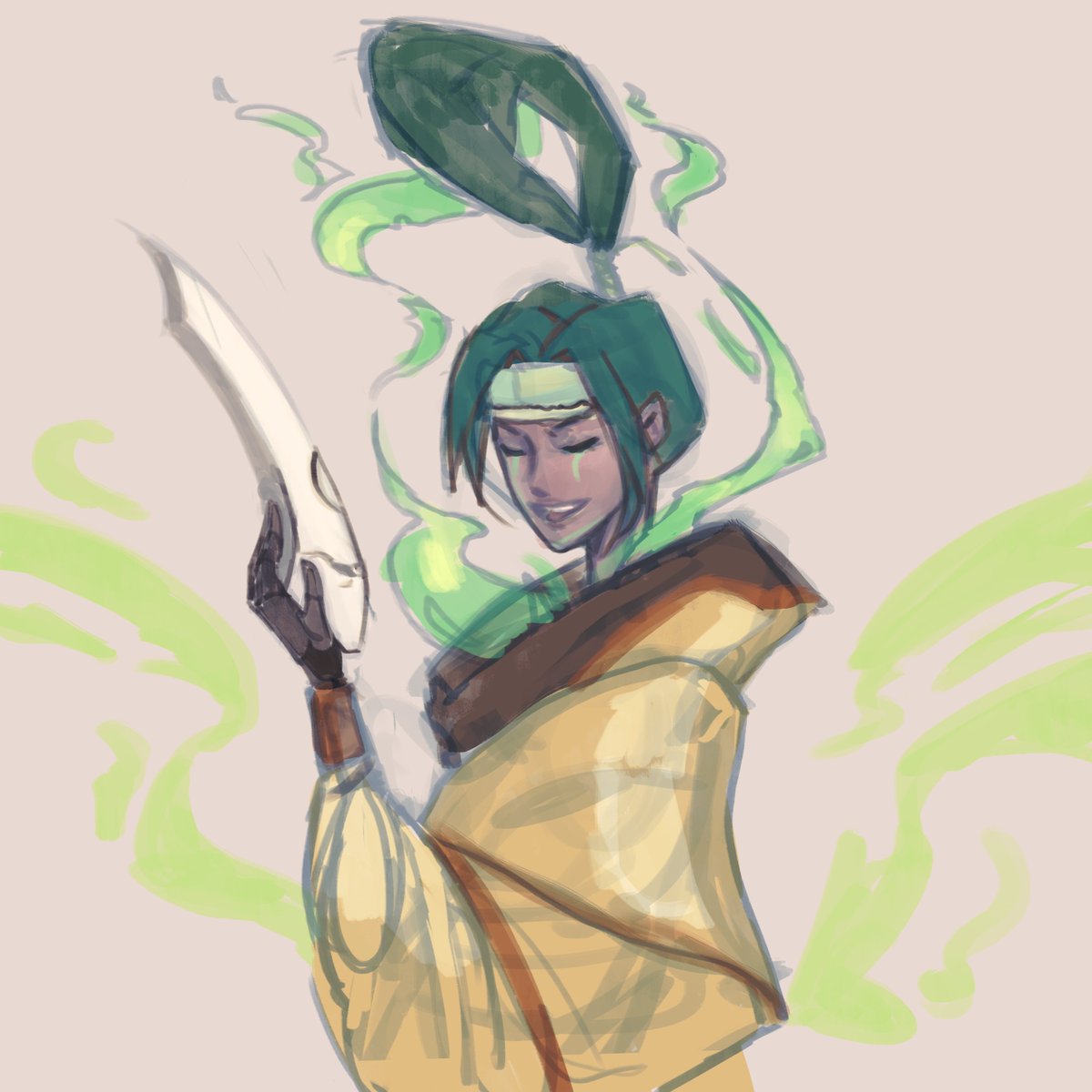 sacharner's tweet image. final vs sketch : Sandra #Pyre #fanart 💚‼️