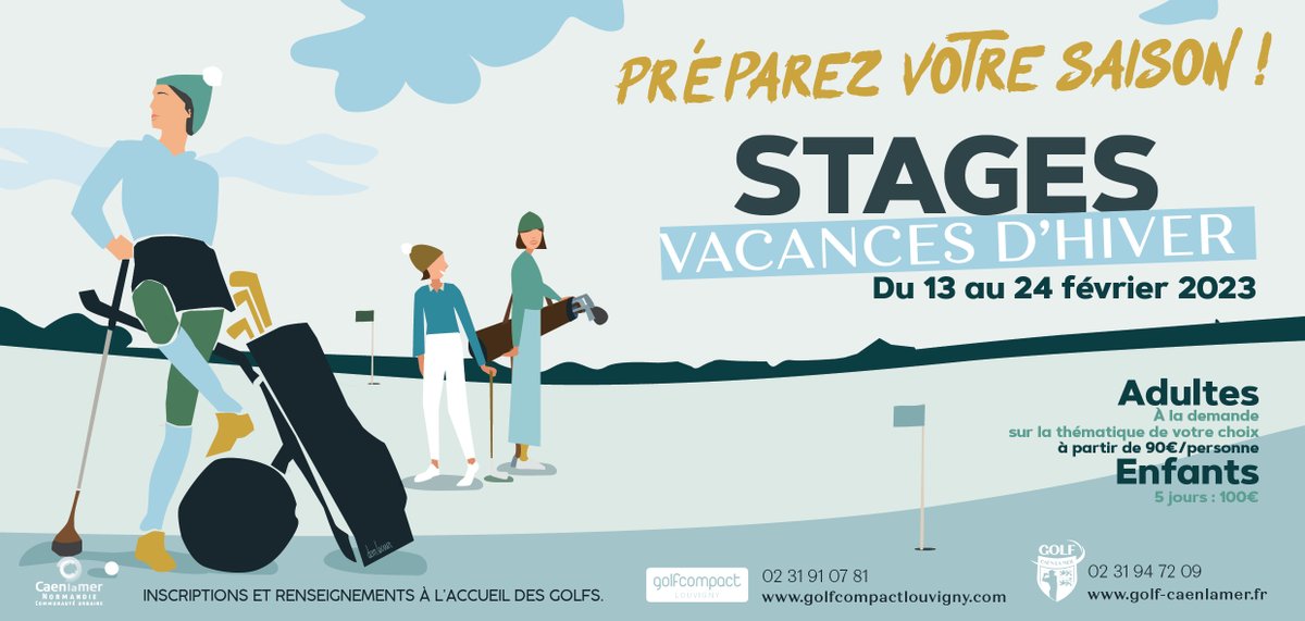 GolfCaenLaMer's tweet photo. Faites le choix du sport en plein air pour les prochaines vacances scolaires !
➡️ Stage enfants, format 5 jours TOUS NIVEAUX
➡️ Pour les adultes, format à la demande : choisissez la thématique de votre choix, nous vous proposerons la formule la plus adaptée ! https://t.co/TwcxIsQhkX