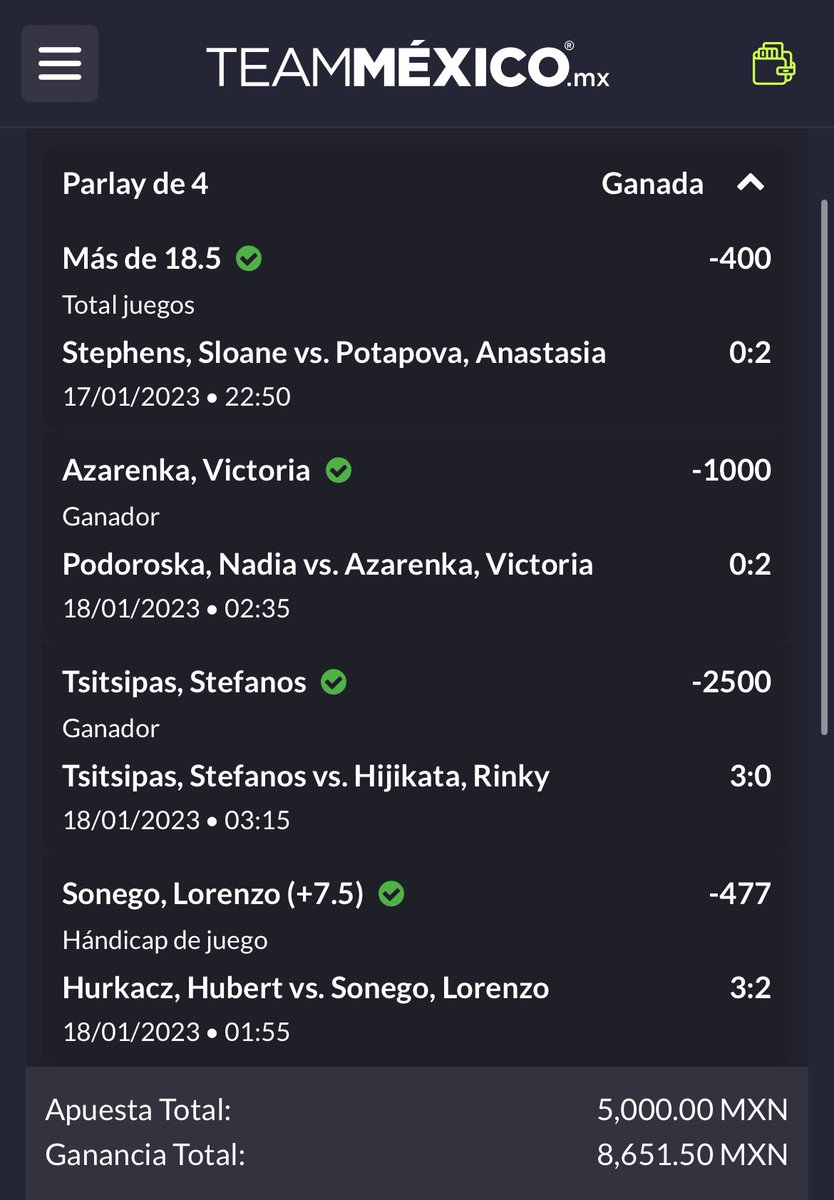 GrandSlam_Picks's tweet photo. Grupo Parlays #AusOpen

✅ -129 / 5%
✅ -137 / 5%

Aprovechando las líneas alternativas del tío @teammexicomx 

¿Quieren el de hoy? https://t.co/dMwDc8W680