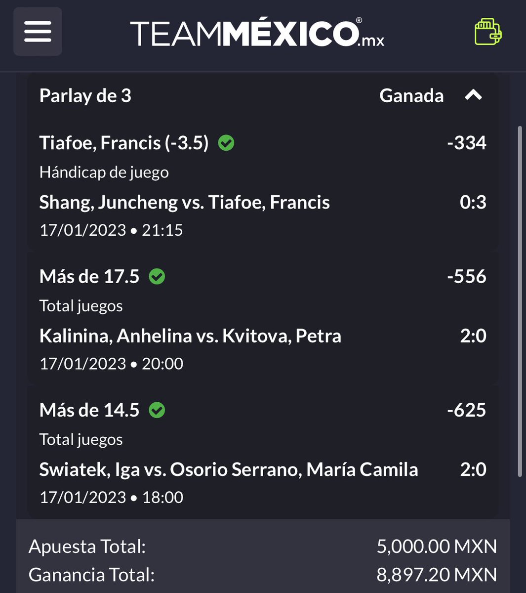 GrandSlam_Picks's tweet photo. Grupo Parlays #AusOpen

✅ -129 / 5%
✅ -137 / 5%

Aprovechando las líneas alternativas del tío @teammexicomx 

¿Quieren el de hoy? https://t.co/dMwDc8W680