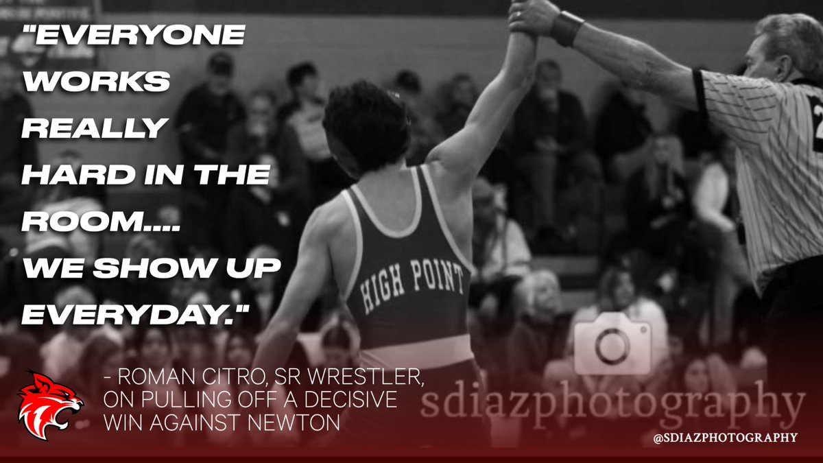 Here's a student quote from wrestler Roman Citro! The Varsity boys won two straight matches in a row, and they'll take on Kittatinny, away, Friday at 7pm! 🤼‍♂️💪 @HPRwildcats @JonTallamy @kfenlon67 @coachcdexter @jacq_mccarthy @BrianEmmaHP @becky_sarno #hprwildcatpride