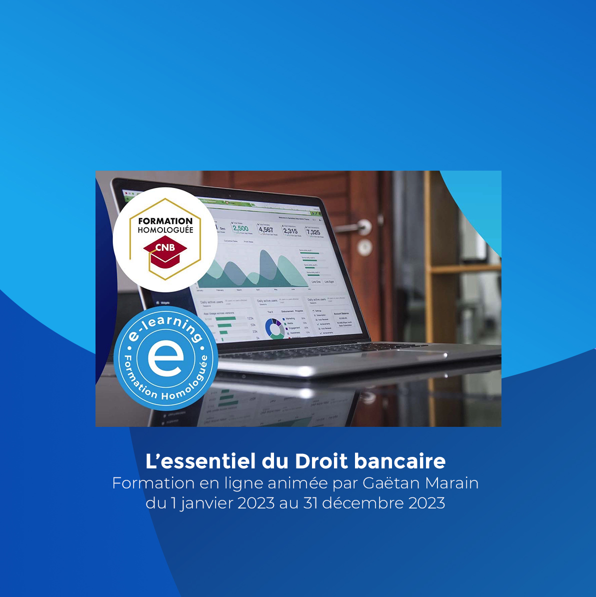 L'essentiel du Droit bancaire : validez vos heures par Internet
Formation en ligne animée par Gaëtan Marain du 1er janvier 2023 au 31 décembre 2023 #formationadistance #elearning #avocat #droit #formations #legaltech #enseignement #formationprofessionnelle #pedagogie