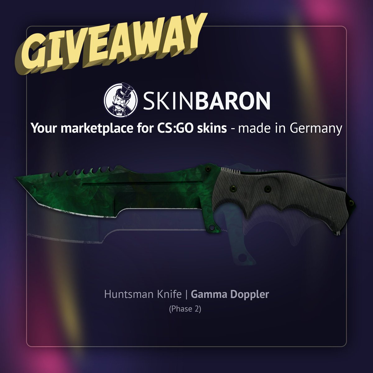 ad | Let’s start this year off with a bang! Together with <a href="/SkinBaronEN/">SkinBaron.com</a> I’m giving away this green beauty to a lucky person 🛸

To participate:

1️⃣ Follow @pimp_CSGO + @skinbaronEN 💥
2️⃣ Like + RT ♻️

Winner announced on the 25th! Best of luck!