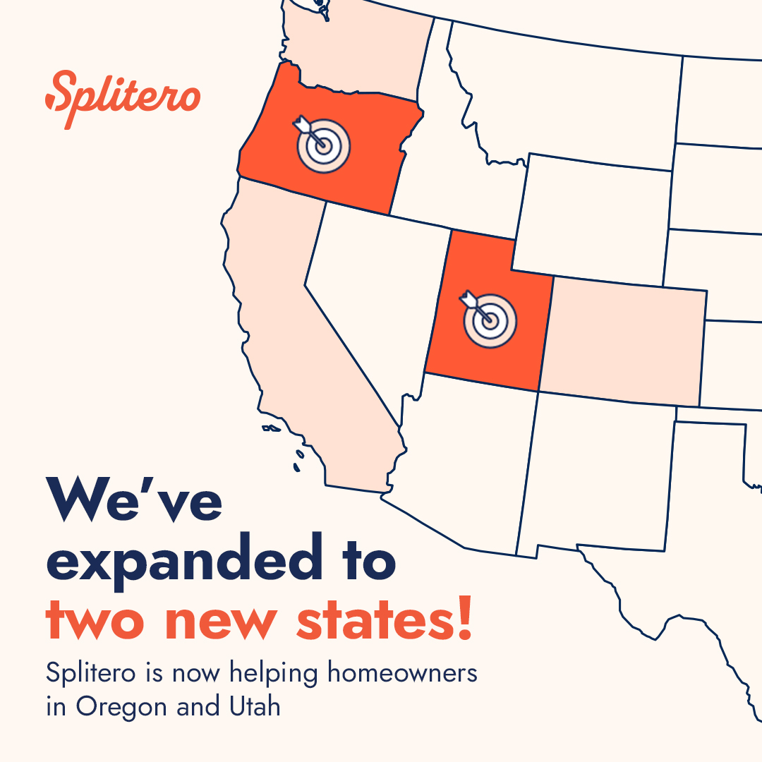 splitero's tweet image. We've expanded! We're now helping homeowners in Utah and Oregon access their home equity. Visit splitero.com to learn more. #SpliteroExpansion #HomeEquityInvestment