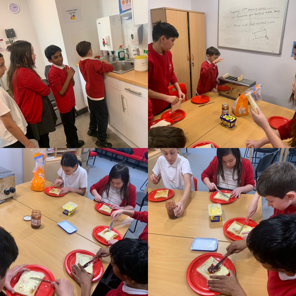 AnjulaUnadkat's tweet photo. In Workshop Wednesday today we explored making our own breakfast confidently and for some even trying new ingredients. I am so proud of them 😁. #lifeskills #teamwork #resilience #languagebuilding #sharing @kestrelmead @miss_boweKMPA @MrsClarkeKMPA @TMETrust https://t.co/6s2DwmYR3b