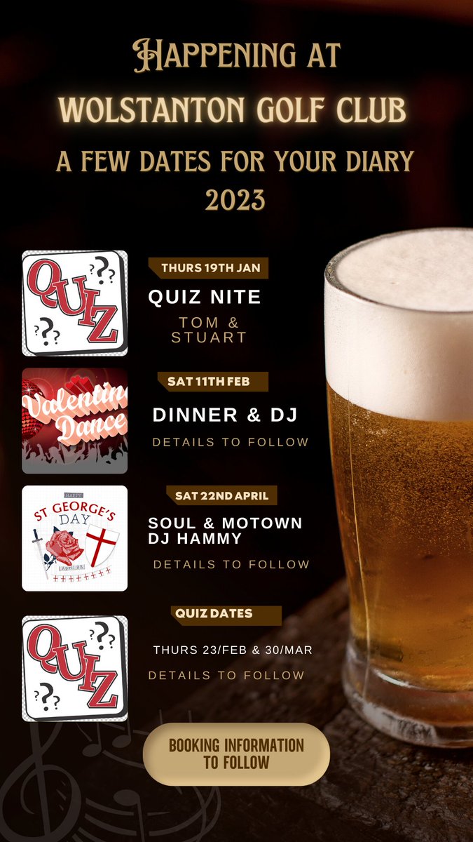 Diary events 😍more to follow .... #quiznight #staffsgolf #valentines