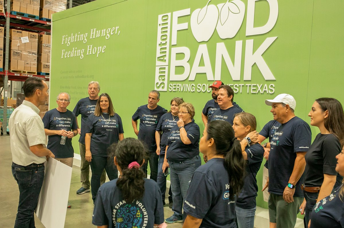 safoodbank's tweet photo. Thank you, @MorganStanley Foundation, for donating $25,000 to help us provide more food choices for families facing hunger in Southwest Texas! #MSGivesBack
@FeedingAmerica #feedingamerica #givemoney #safb https://t.co/JzCdZhZODJ