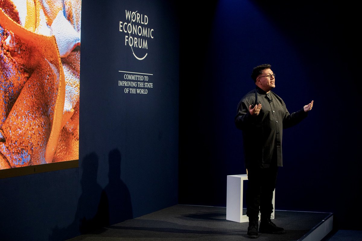 refikanadol's tweet photo. Dear friends, yesterday shared our studio’s journey and many AI and public art projects with @wef participants. Received incredible inputs and discussed power of positive imaginations to solve many current problems.Additionally shared our projects in web3 space and NFTs for Arts. https://t.co/hoLvFipawE